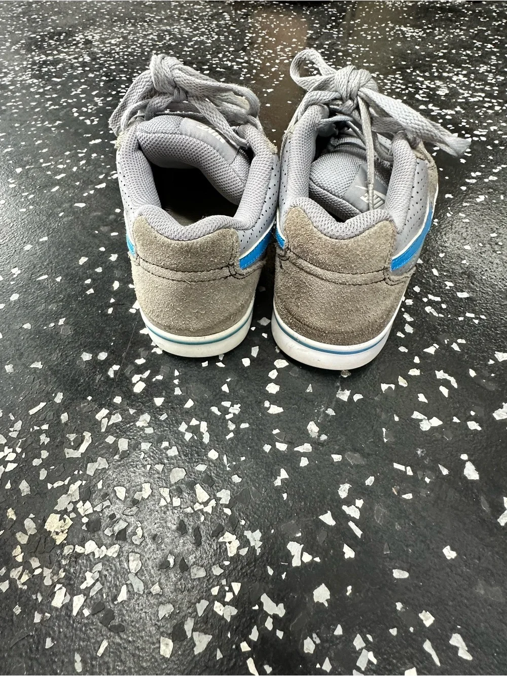 Nike Youth Size 3 Gray Blue Suede Leather Low Top Sneakers Skate Shoes